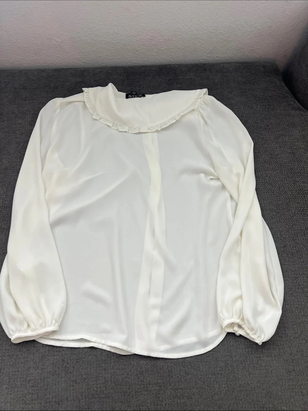 J. Crew Cream Ruffle Peter Pan Collar Blouse